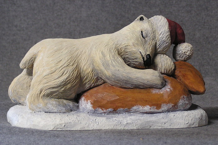 Polar Bear Cub Santa-Finished-Front view